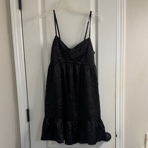 Black Satin Slip Dress